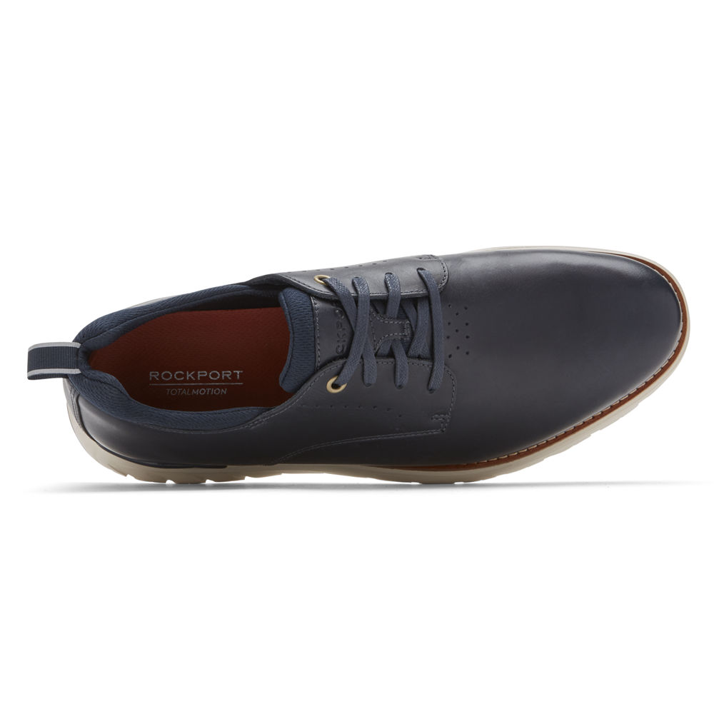 ロック ポート ビジネス シューズ メンズ 青 - Total Motion Sport Plain Toe - SPH371964